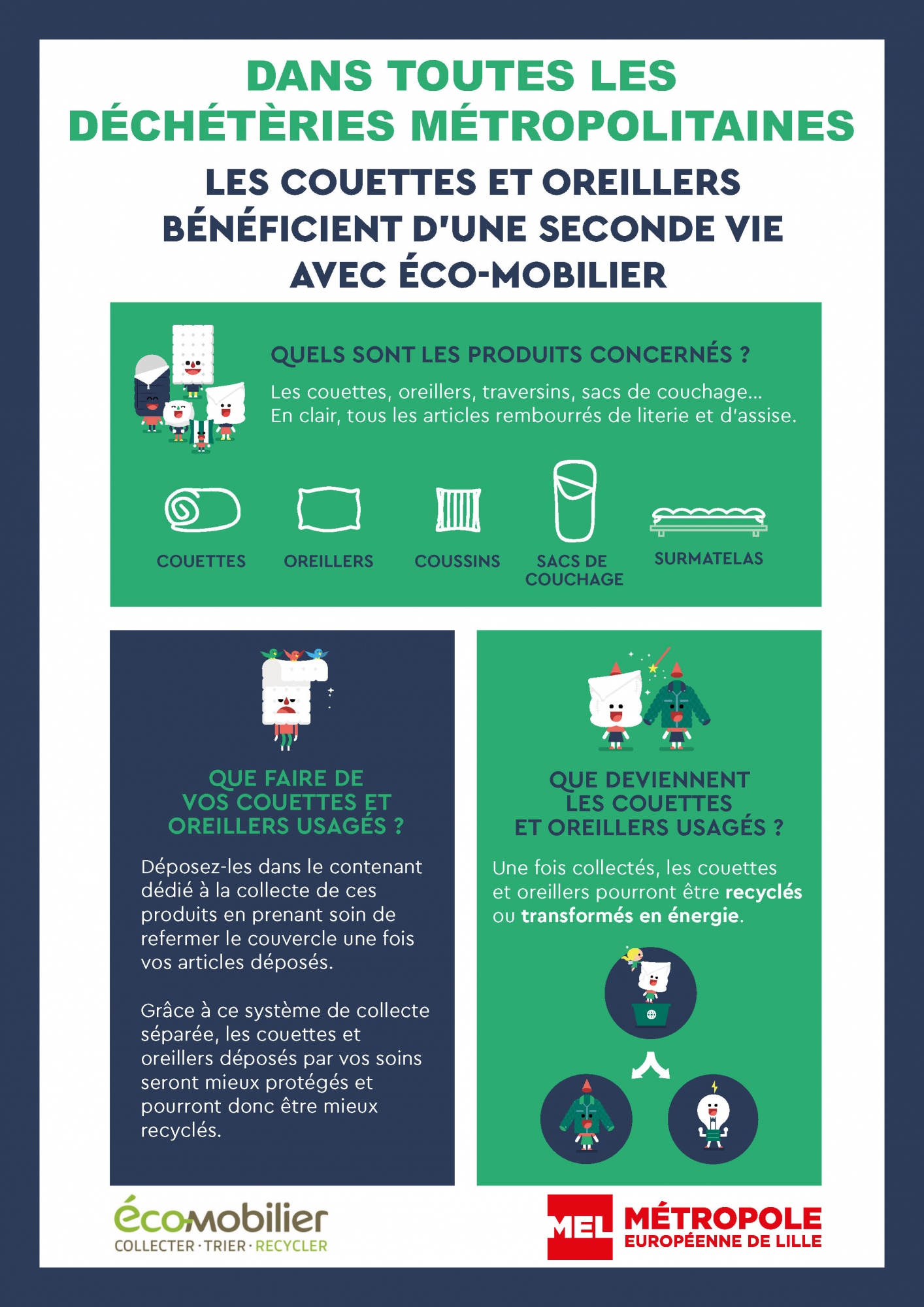 couettes et oreillers