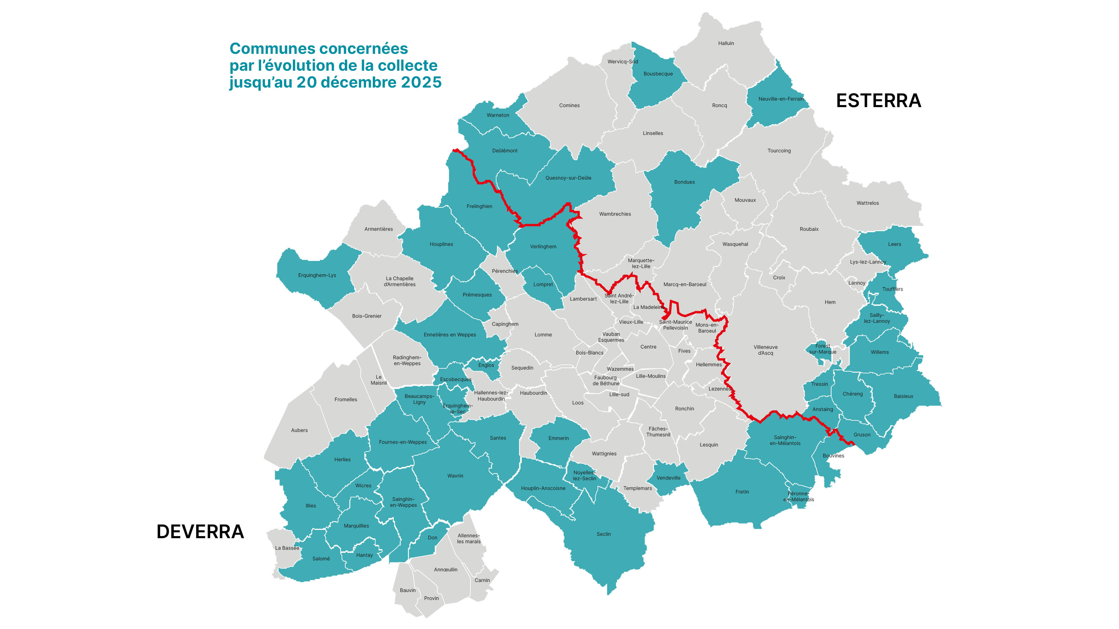 Communes concernées par l'évolution de la collecte jusqu'au 20 décembre Communes concernées par l'évolution de la collecte jusqu'au 20 décembre