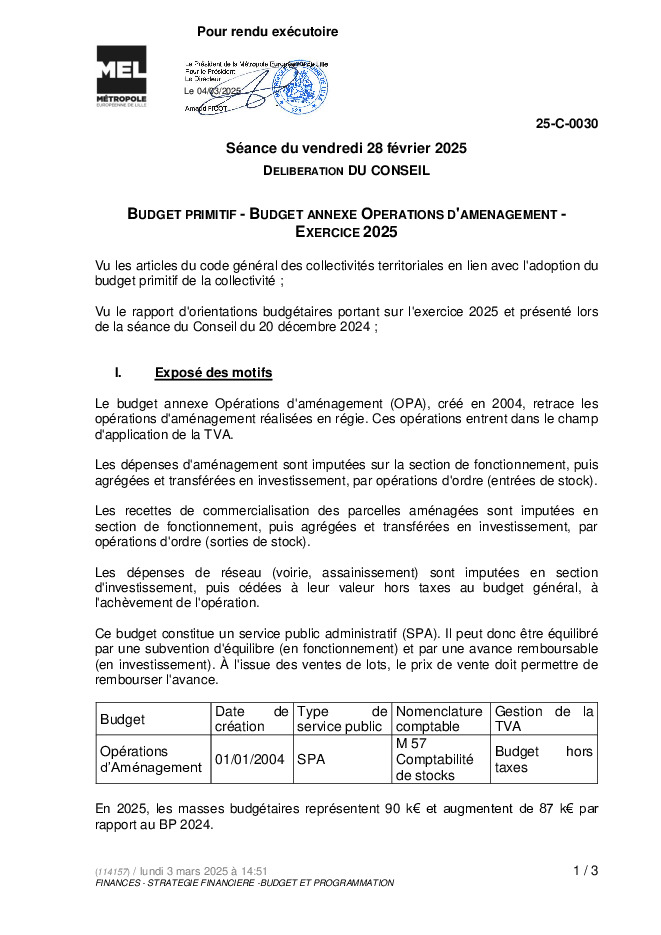 Budget primitif 2025 Opérations aménagement (.pdf)