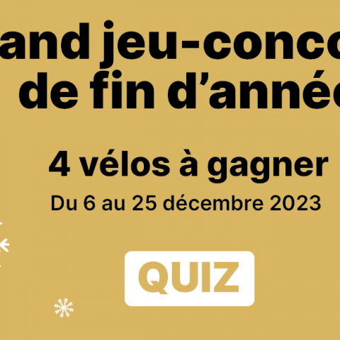 Grand jeu-concours de fin d'année : 4 vélos à gagner