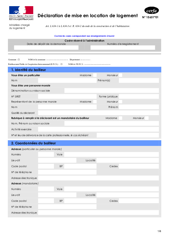 Déclaration de mise en location de logement (.pdf) | Métropole ...
