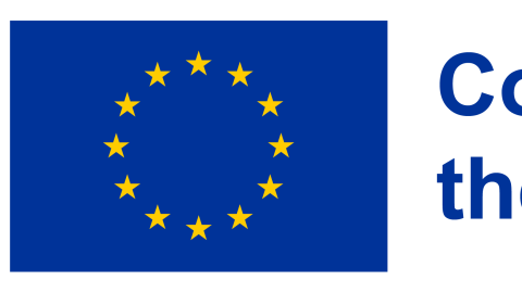 Logo "co-funded by the European Union" avec drapeau européen