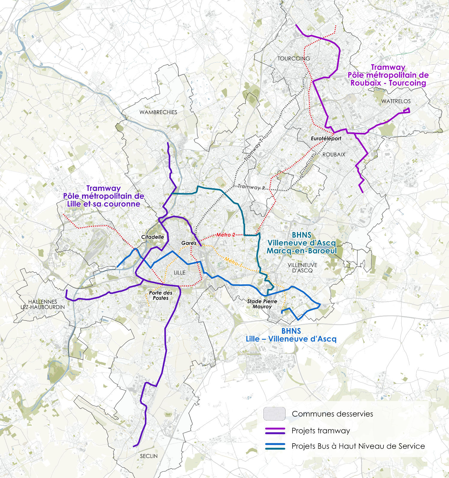 Carte générale des projets du SDIT