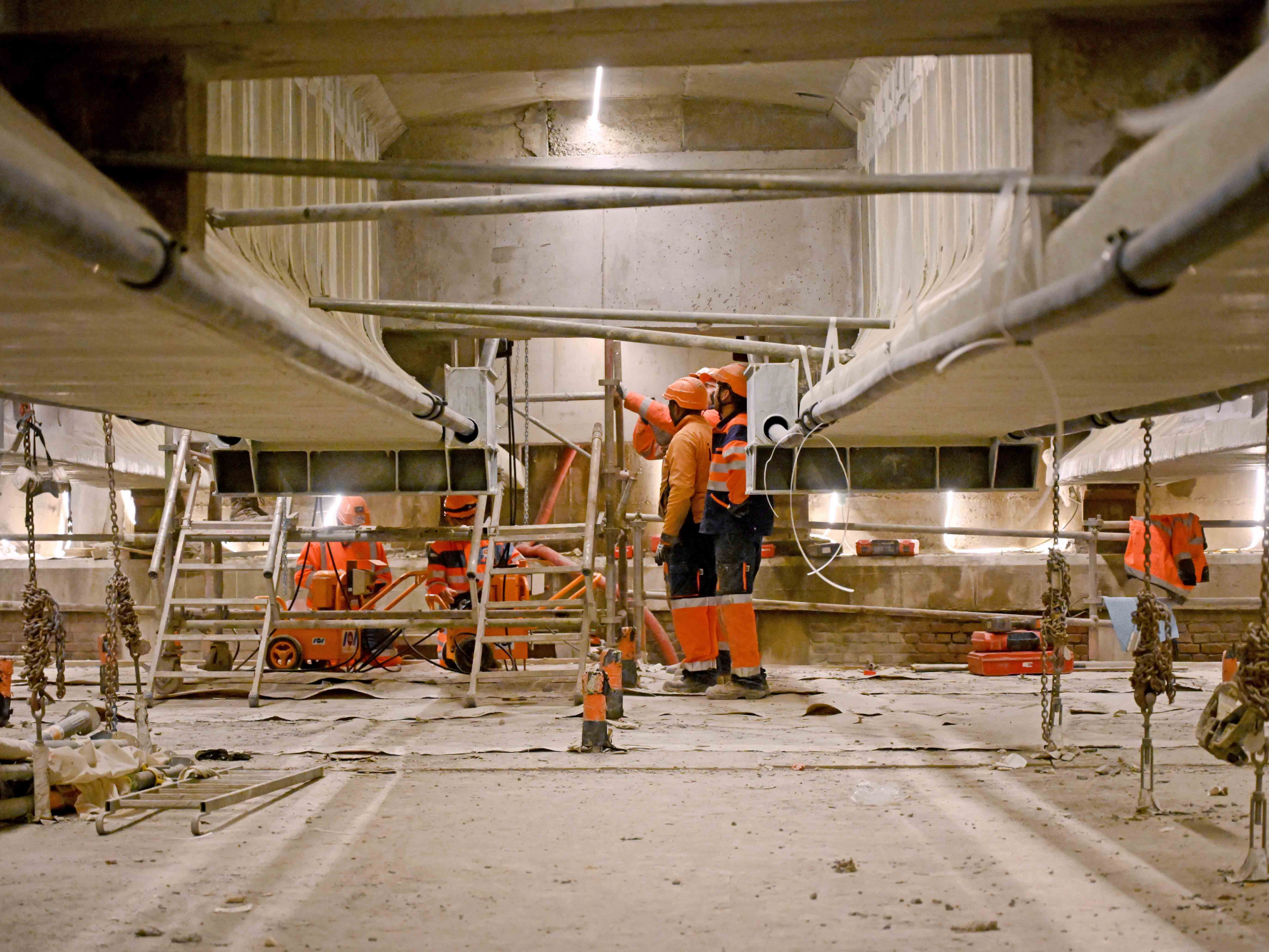 Mise en tension du chantier Pont Château Rouge