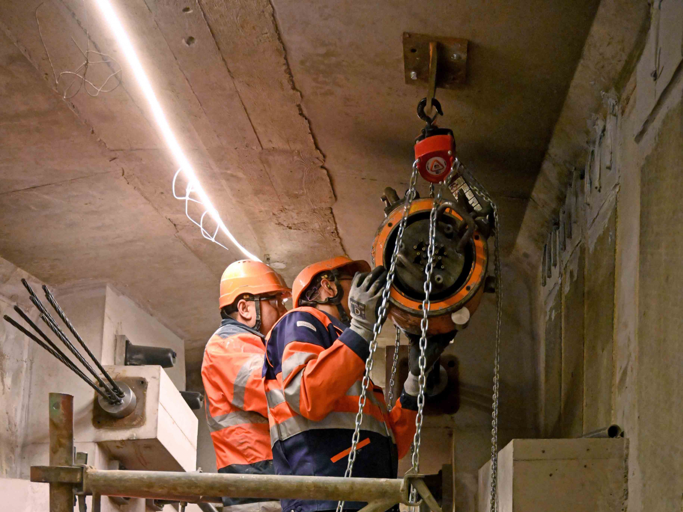 Mise en tension du chantier Pont Château Rouge