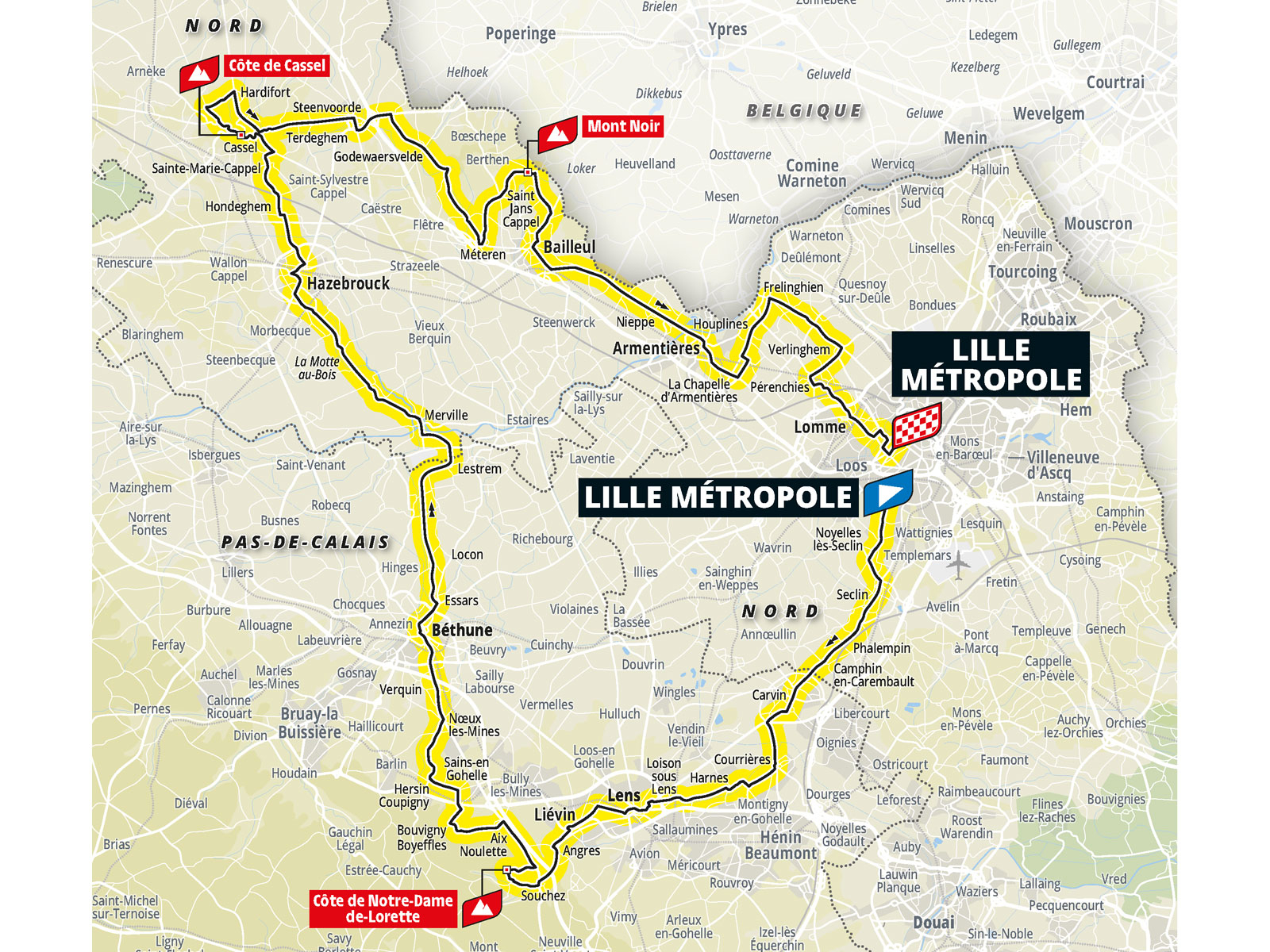 Visuel de présentation du Tour de France 2025 Lille-Nord de France : 1ère étape