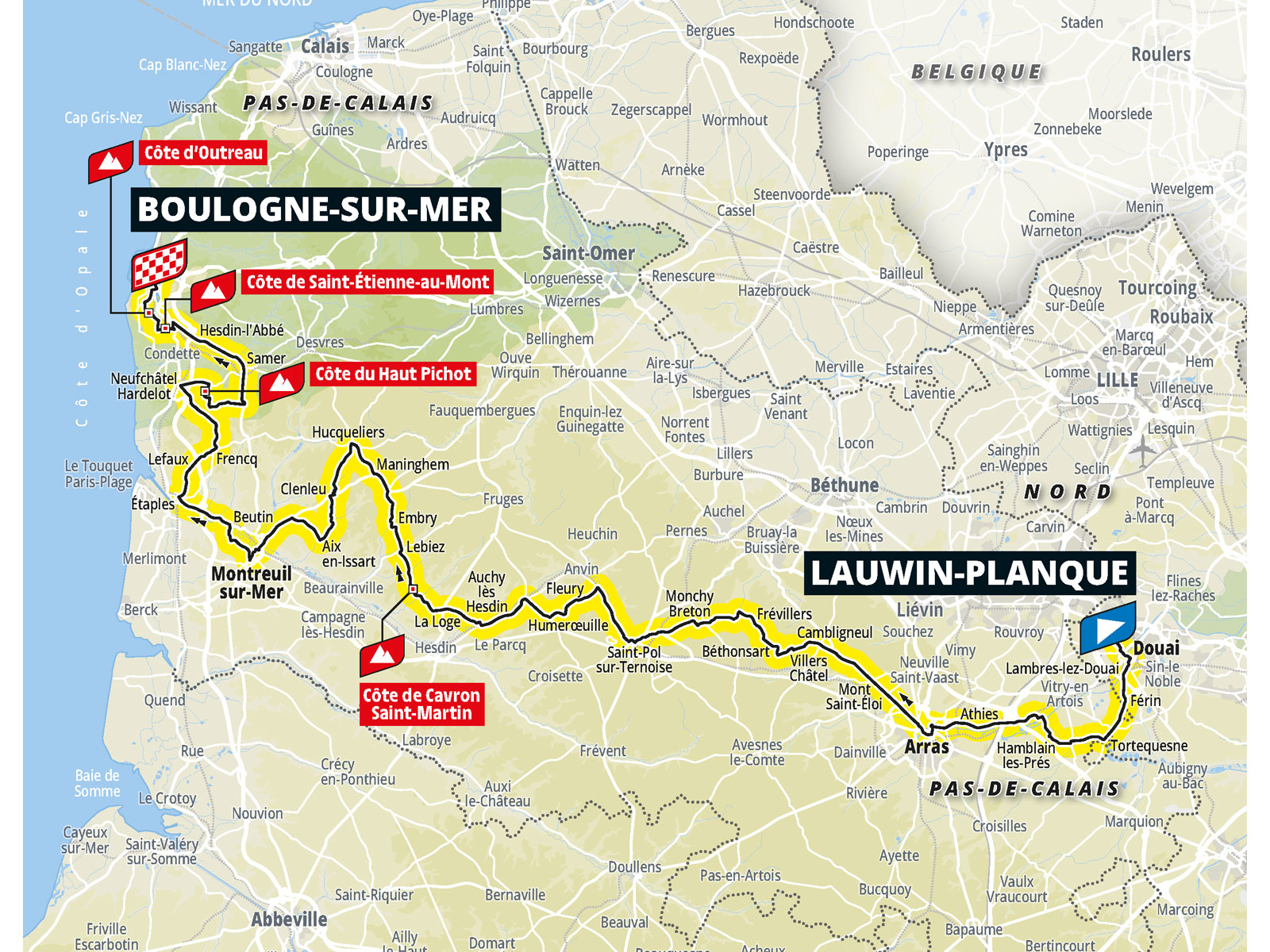 Visuel de présentation du Tour de France 2025 Lille-Nord de France : 2ème étape