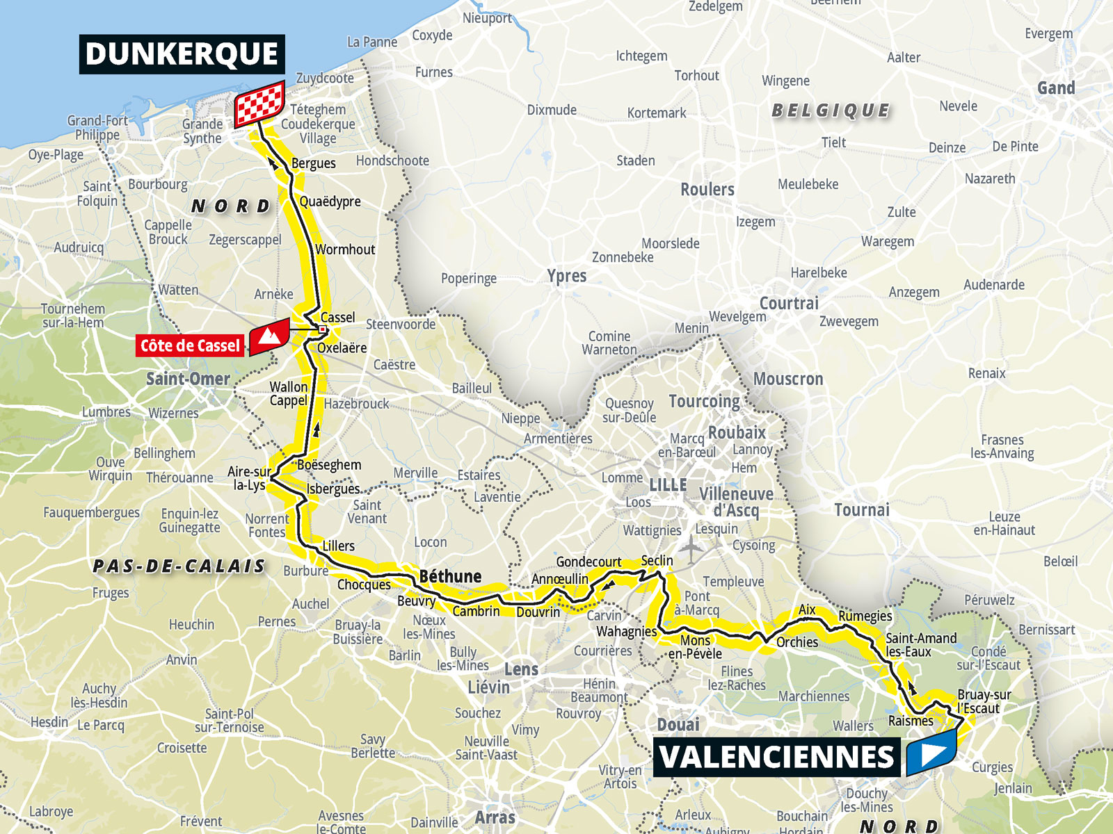 Visuel de présentation du Tour de France 2025 Lille-Nord de France : 3ème étape