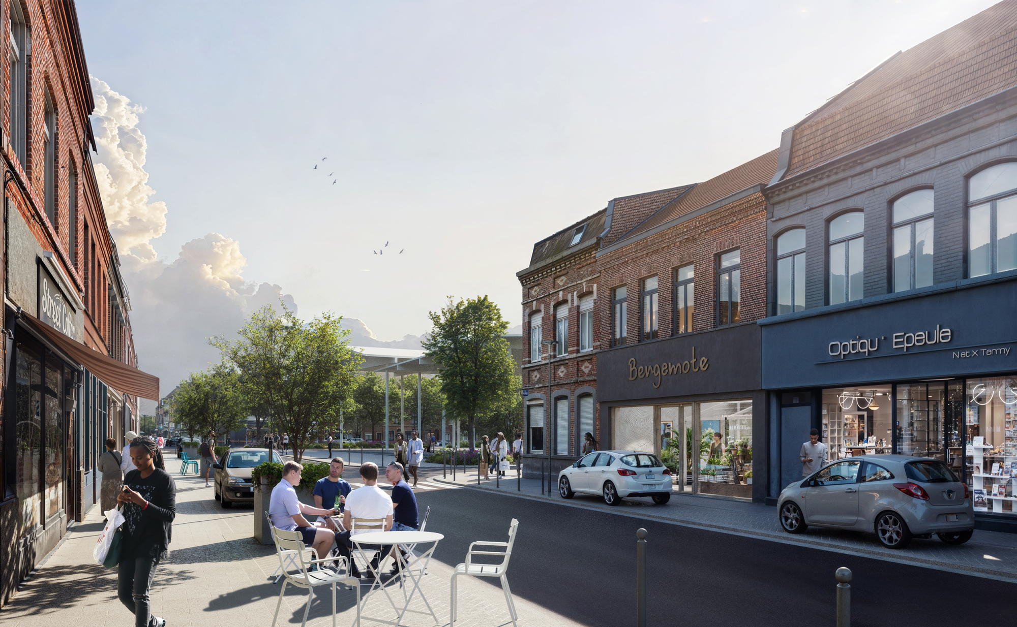 Perspective rue de l'Épeule à Roubaix (NPNRU)