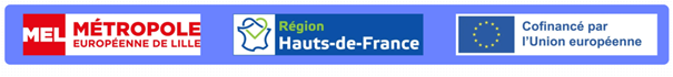Logos MEL, Région Hauts-de-France, UE
